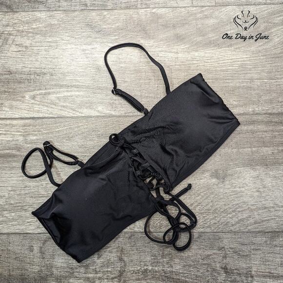 CharmLeaks Lace Up Front Bikini Top Size XL - Picture 1 of 3